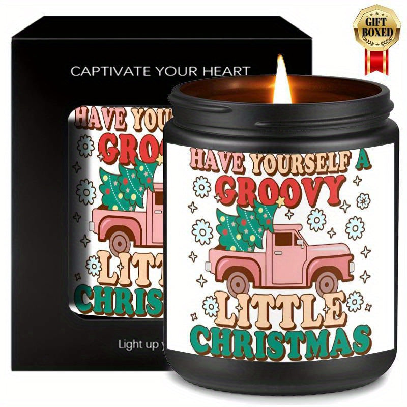 Christmas Candles, Perfect Christmas Gifts, Christmas Home Decor Decoration, Christmas Gifts for Man Woman Friends Mom Dad Son Daughter Bestie Coworker, Christmas Party Favors-1Pc Lavender Candle Ideal for Home Aromatherapy &
