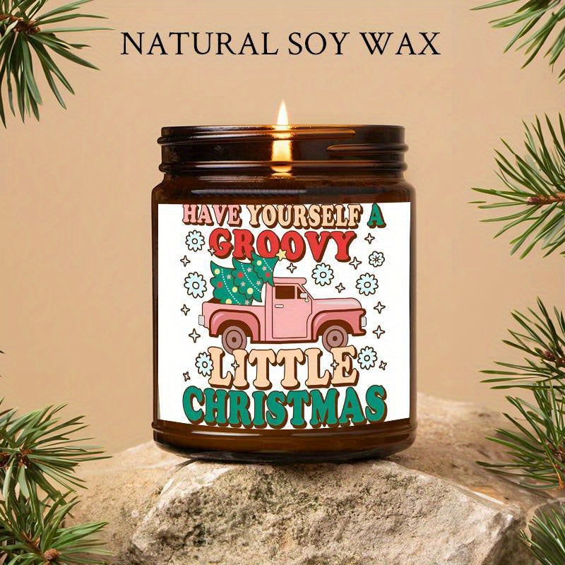 Christmas Candles, Perfect Christmas Gifts, Christmas Home Decor Decoration, Christmas Gifts for Man Woman Friends Mom Dad Son Daughter Bestie Coworker, Christmas Party Favors-1Pc Lavender Candle Ideal for Home Aromatherapy &