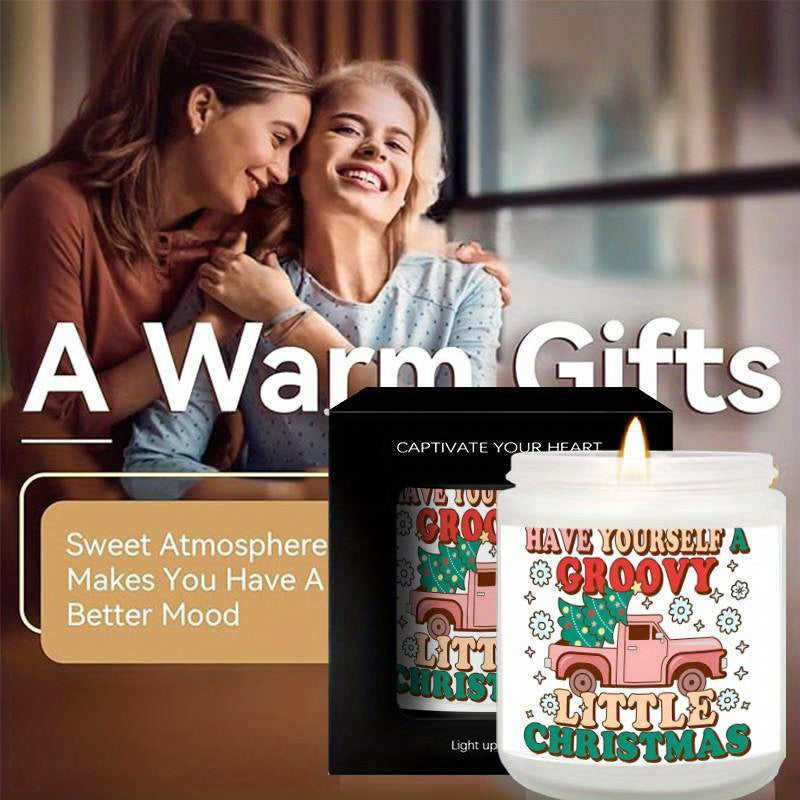 Christmas Candles, Perfect Christmas Gifts, Christmas Home Decor Decoration, Christmas Gifts for Man Woman Friends Mom Dad Son Daughter Bestie Coworker, Christmas Party Favors-1Pc Lavender Candle Ideal for Home Aromatherapy &