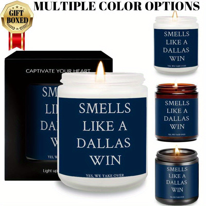 Football Sport Candles, Smells Like A Dallas Win, Gift for Dad Friends, Dallas Gift, Dallas Football Themed Candle, Gift for Him Fans-1Pc Lavender Candle Ideal for Home Aromatherapy & Meditation