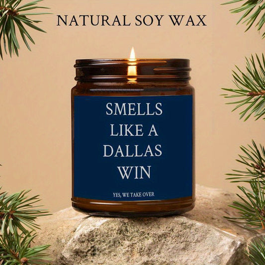 Football Sport Candles, Smells Like A Dallas Win, Gift for Dad Friends, Dallas Gift, Dallas Football Themed Candle, Gift for Him Fans-1Pc Lavender Candle Ideal for Home Aromatherapy & Meditation