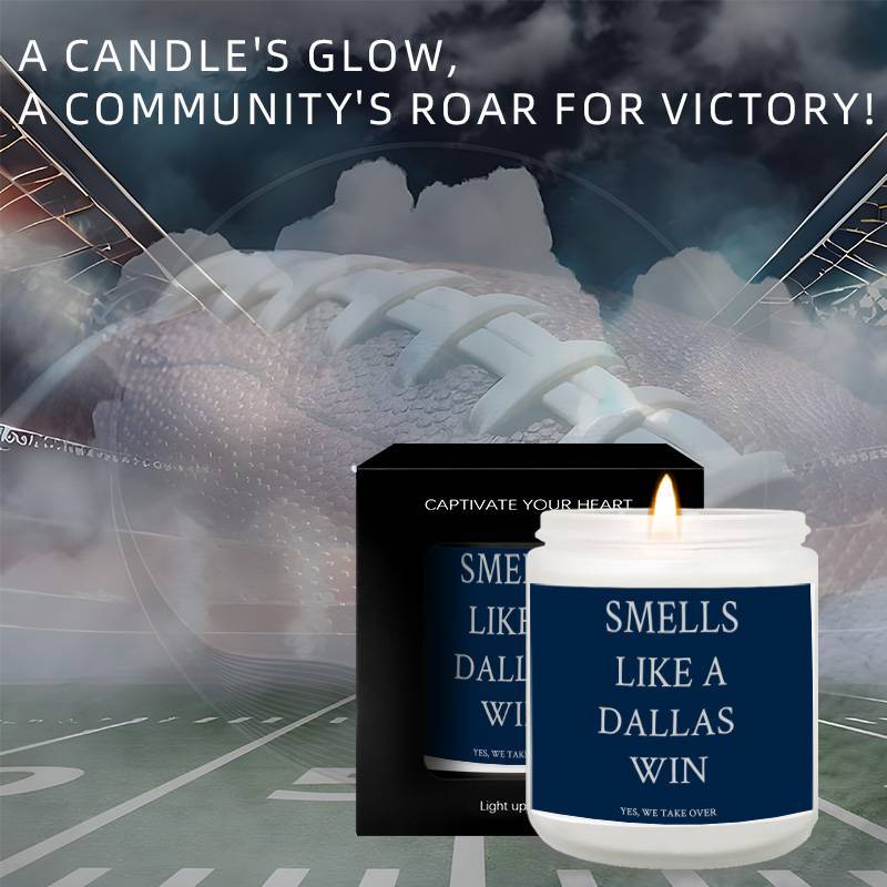 Football Sport Candles, Smells Like A Dallas Win, Gift for Dad Friends, Dallas Gift, Dallas Football Themed Candle, Gift for Him Fans-1Pc Lavender Candle Ideal for Home Aromatherapy & Meditation