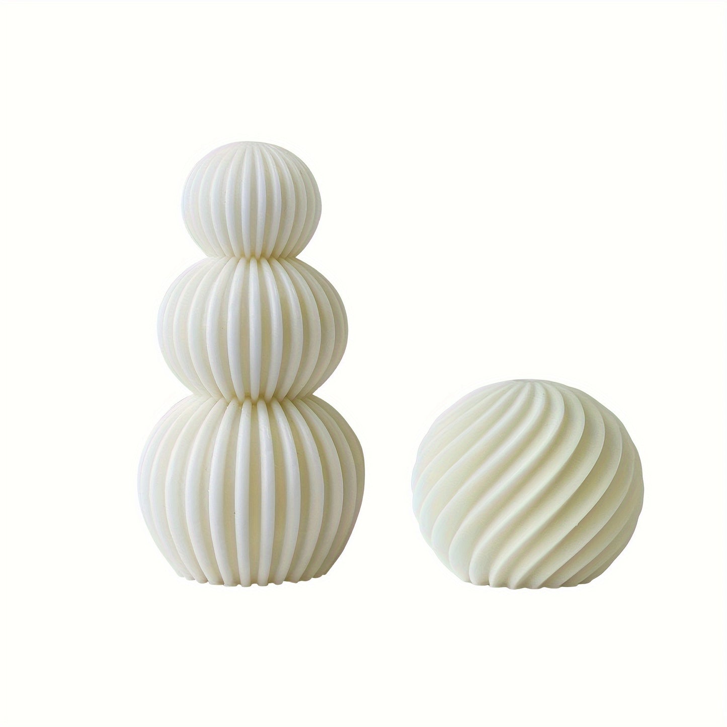 [Single Beeswax Wave Ball Candle] Minimalist Nordic Style Wave Ball Artistic Aromatherapy Candles - Single-Wick Beeswax & Soy Wax Blend, Romantic Geometric Design Candle for Indoor & Outdoor, Spice Scented, Ideal for Valentin