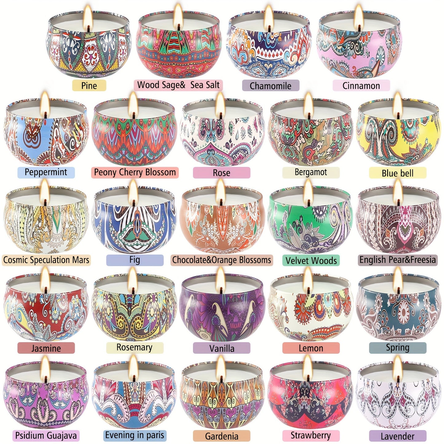 for Halloween, Christmas, Father's Day or weddings, twenty-four scented candles (2.36inch*1.5inch) make the perfect gift for friends, colleagues or family.
