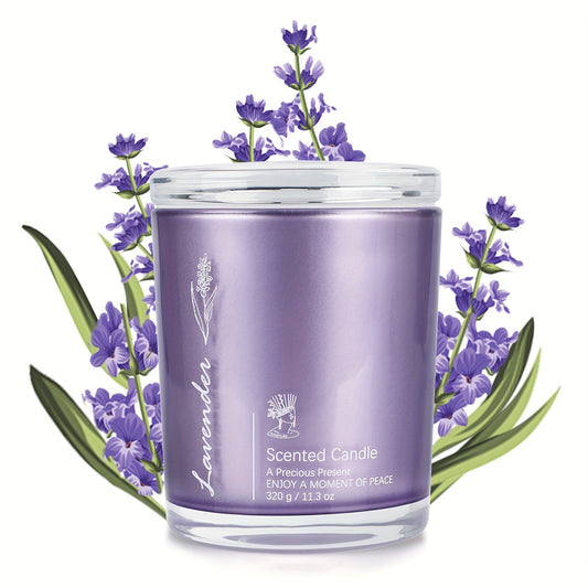 11.3 oz Up to 70 Hours Burn Natural Soy Wax Aromatherapy Candles for Home Scented (Lavender)