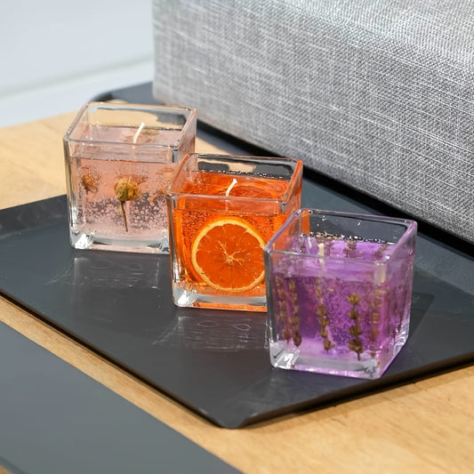 550G Classic Generous Bottle Advanced Floral Candles, True Flower Inlay, Lavender/Rose/Orange Scented, Fragrance, Family Perfume Essential, Perfect Birthday Gift