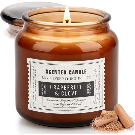 Candles for Home Scented, 15.5oz 130H Aromatherapy Candle, 3 Stickers for DIY Anniversary Box Gifts for Boyfriend, Him, Dad, Husband, Funny Birthday Gifts Men/Women, Mens Room Decor
