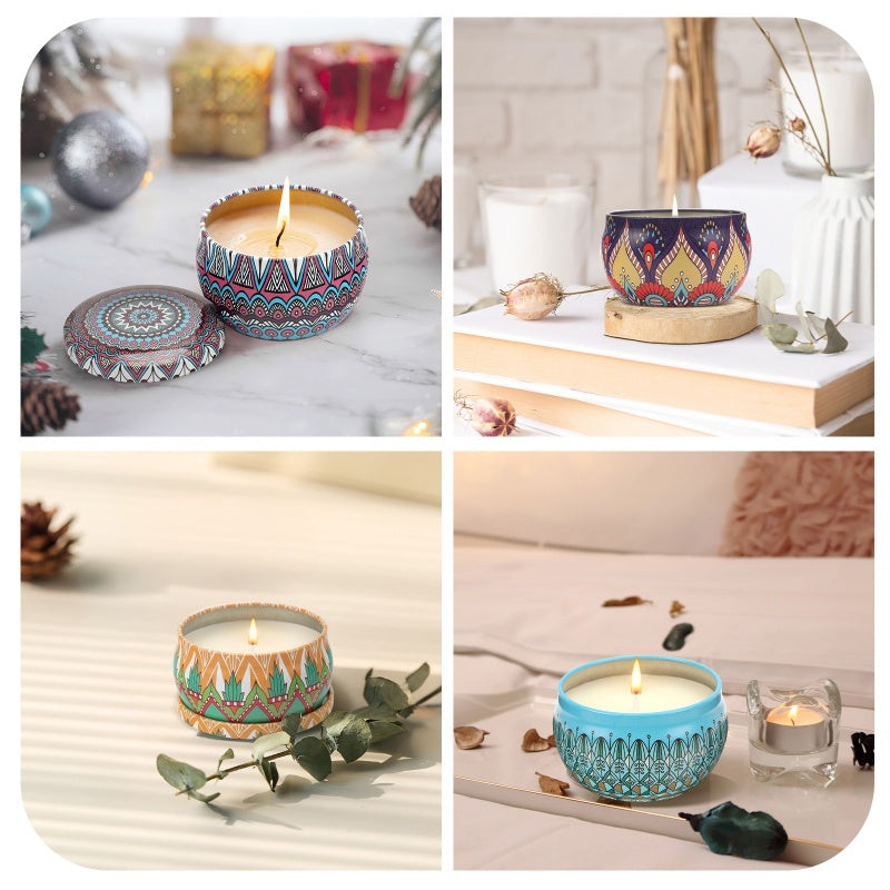 24 Scented Candles, Portable Tin Candles, 2.5 oz Each, Lasts 15-20 Hours, Scented Candles for Aromatherapy, Massage, Birthdays