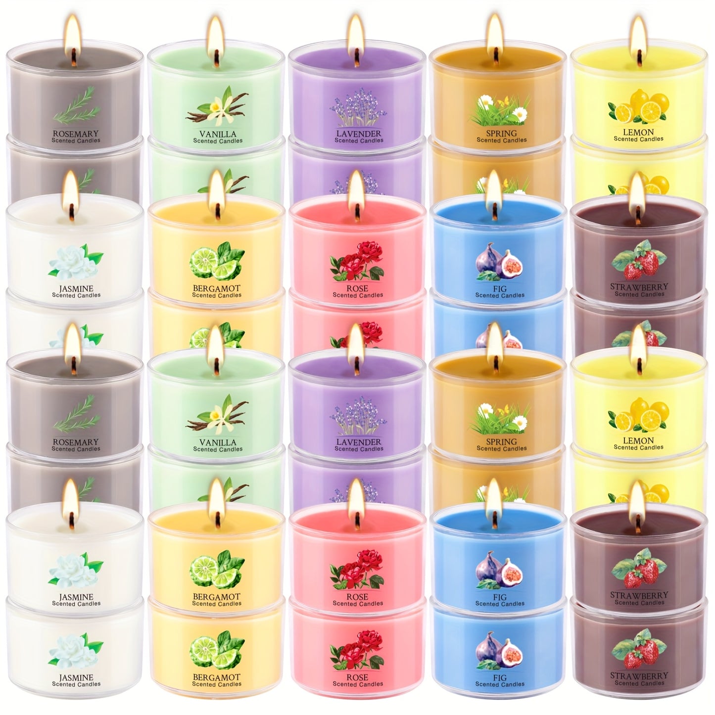 40pcs Of Colorful Tea Wax, Scented, Smoke-free, No-drip, Elegant Romantic Candles, Very Suitable for Valentine's Day, Etc., Is The Best Valentine's Day Gift for Husbands And Lovers.