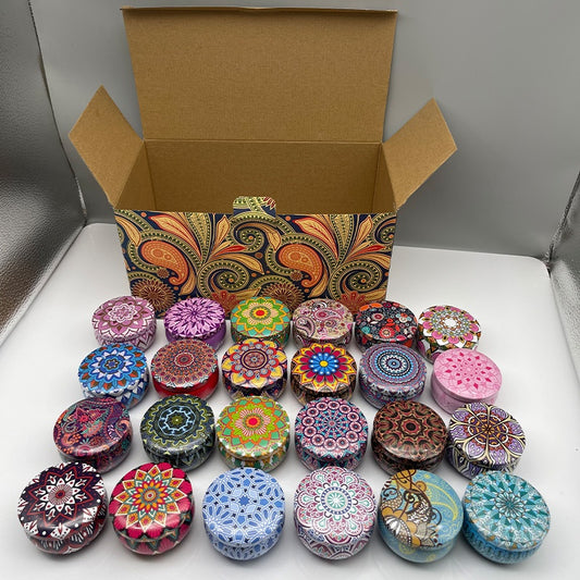 24 Scented Candles, Portable Tin Candles, 2.5 oz Each, Lasts 15-20 Hours, Scented Candles for Aromatherapy, Massage, Birthdays
