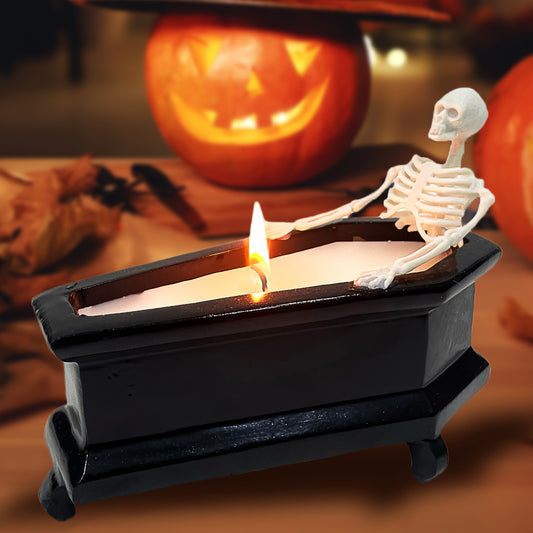 Halloween Skeleton Candle, Halloween Home Decor-Halloween Candles Long Burning Soy Candle With Gothic Design, Vintage Farmhouse Decoration For Home Indoor Room Tables, Spooky Gift For Women