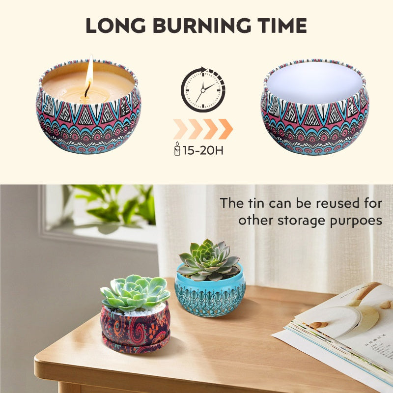 24 Scented Candles, Portable Tin Candles, 2.5 oz Each, Lasts 15-20 Hours, Scented Candles for Aromatherapy, Massage, Birthdays