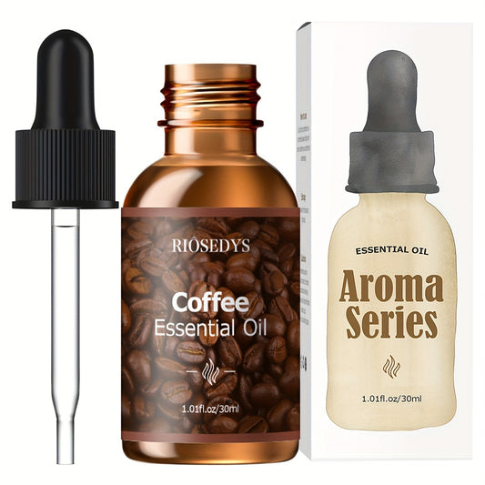 Coffee Aroma Essential Oil 1.01fl.oz/30ml for Diffuser and Skin - Unisex Adult, Alcohol-Free, Ideal for Oily Skin, with Cocos Nucifera & Caffeine, Suitable for All Skin Types, Versatile Use in Perfumes, Bath Bombs, Sprays, Ca