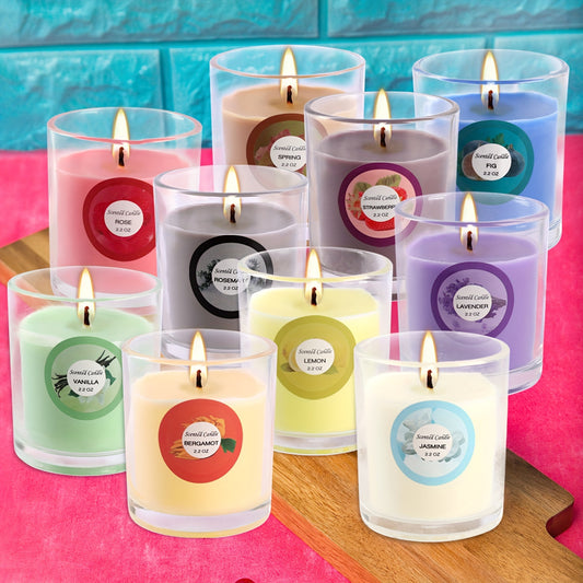 20 Packs of Scented Candles, 10 Scents, Soy Wax Glass Jar Candles, Strongly Scented Candles Gift Set for Ladies Birthday, Mother'S Day, Christmas, Valentine'S Day, Etc., Seasonal Décor Forcandles Seasonal Holiday Decorations