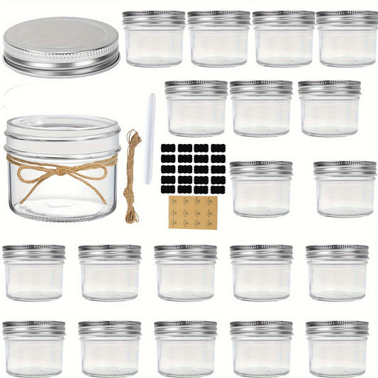 20-Pack 3.38oz Mini Mason Jars with Lids, Reusable Glass Jars with Interchangeable Locking Lids for Honey, Candles, DIY Crafts, Multipurpose Round Containers, Dishwasher Safe, No Electricity Needed