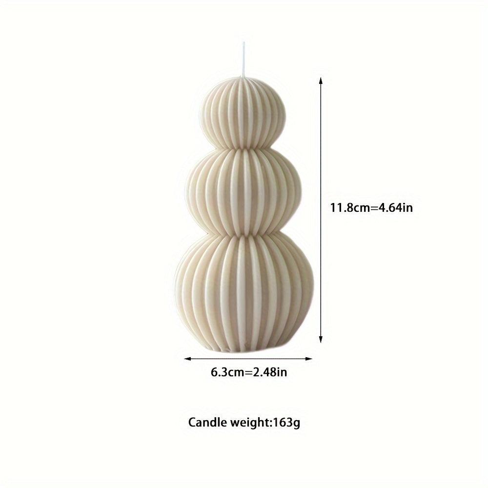 [Single Beeswax Wave Ball Candle] Minimalist Nordic Style Wave Ball Artistic Aromatherapy Candles - Single-Wick Beeswax & Soy Wax Blend, Romantic Geometric Design Candle for Indoor & Outdoor, Spice Scented, Ideal for Valentin