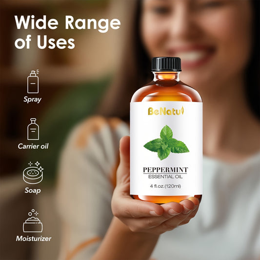 Peppermint Essential Oil, BeNatu Holiday Gift Recommendation, Gift Surprises, Home Diffuser - 2.03oz/4.06oz Essential Oils Of Various Specifications, Making Soap And Candles - Essential Oil Diffuser - For Your Beloved Ones -