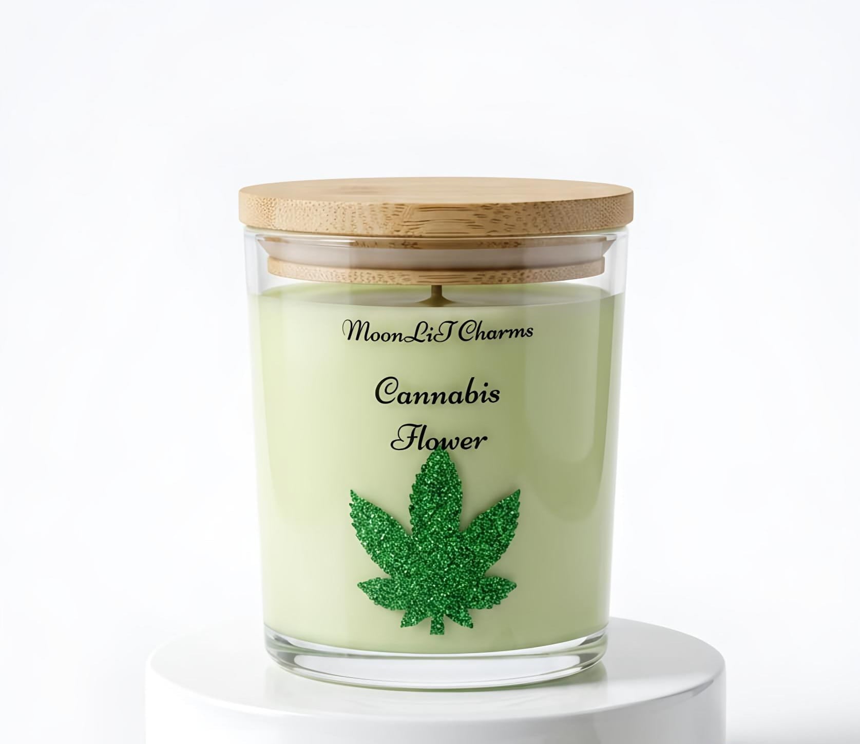 MoonLit Charms Cannabis Candle