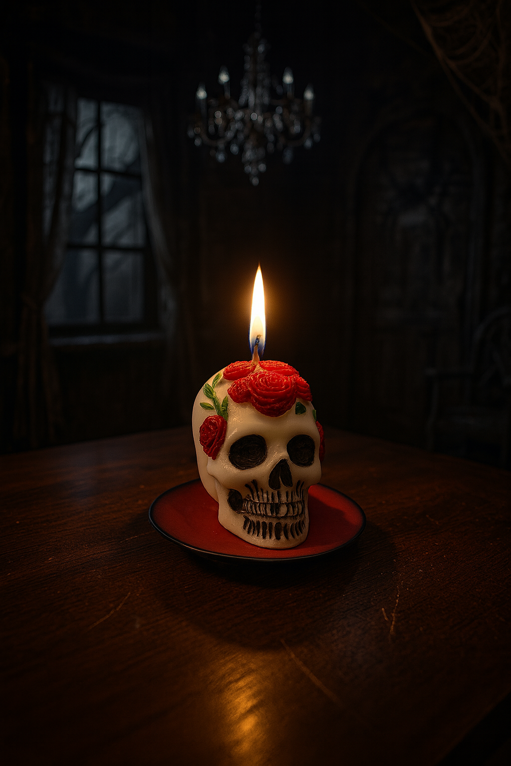 Skeleton Head Candle