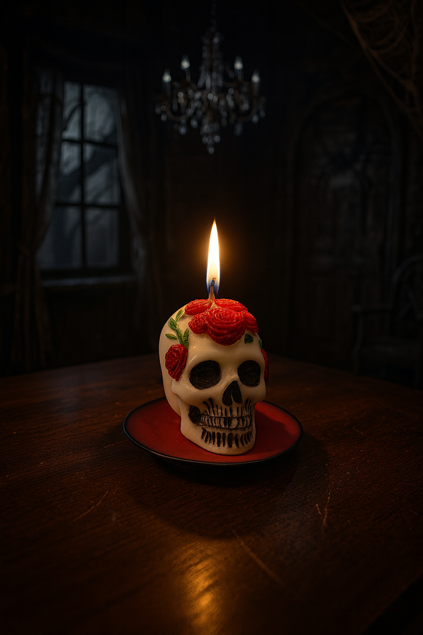 Skeleton Head Candle