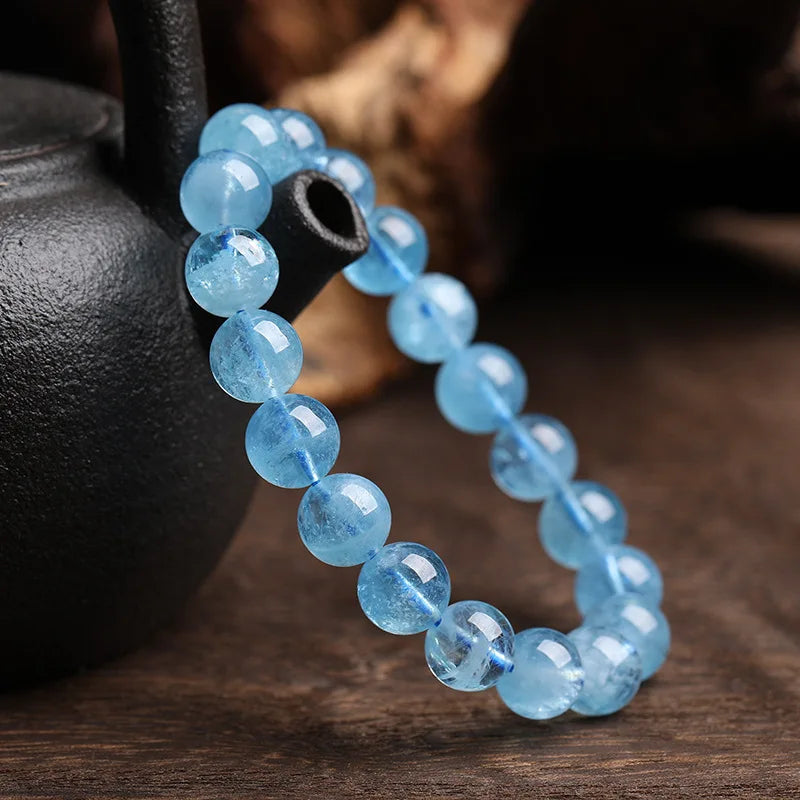 Natural Aquamarines Bracelets for Women Single Circle Crystal Bracelet Jewelry Romantic Casual Crystal Yoga Bracelet Drop Ship