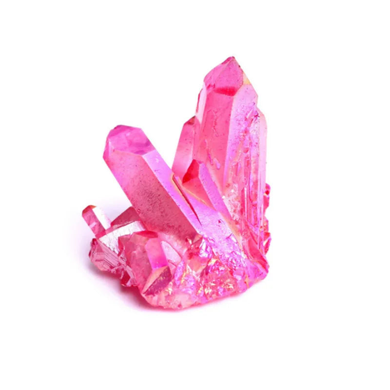 Natural Beautiful White Crystal Raw Quartz Cluster Plating Colorful Mineral Specimen Healing Ornaments