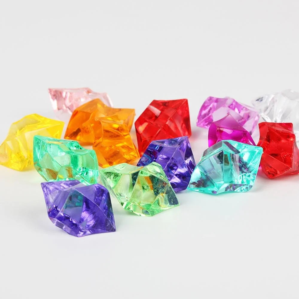 20pcs Acrylic Crystal Gem Stone Crushed Ice Rocks Aquarium Colorful Stone Fish Tank Vase Landscaping Decoration