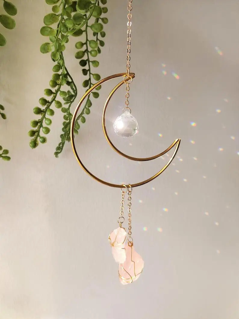 Multiple styles Witch Bells Crescent Moon Celestial Suncatcher Rainbow Maker Windows Hanging Door Hanging Banish Evil Home gift