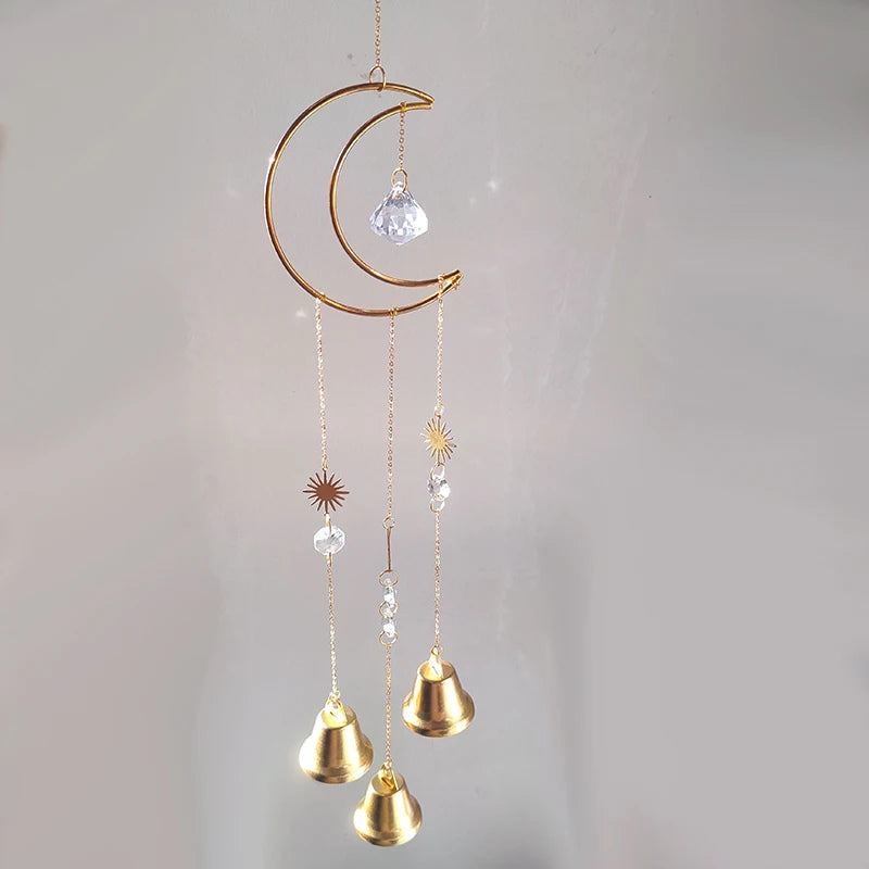 Multiple styles Witch Bells Crescent Moon Celestial Suncatcher Rainbow Maker Windows Hanging Door Hanging Banish Evil Home gift