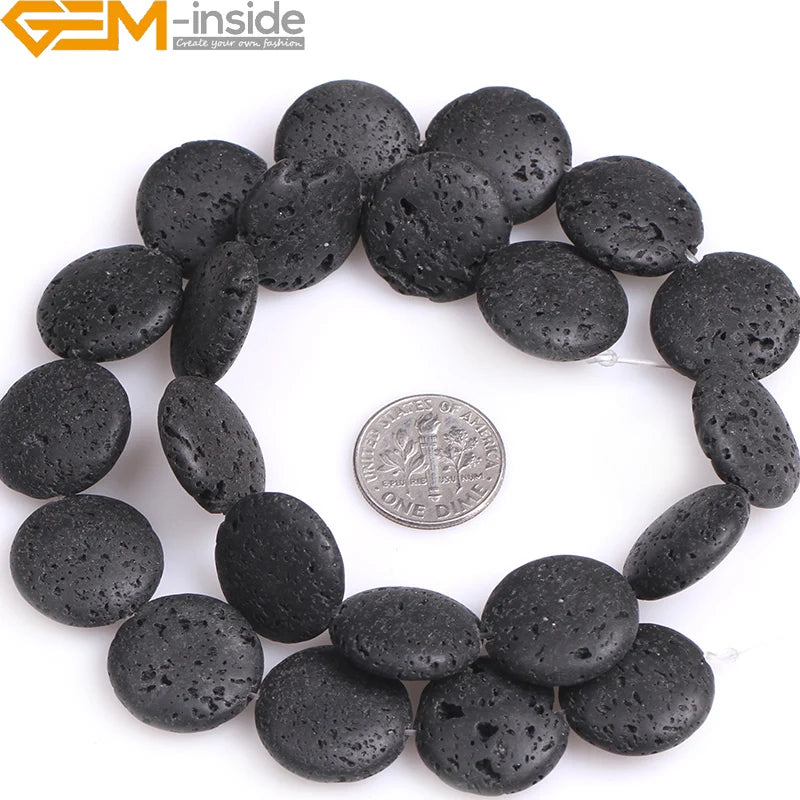 Natural Gem-Inside Square Black Lava Rock Strand 15"Beads For Jewelry Making Bracelet Necklace Diy Gifts Wholesale New
