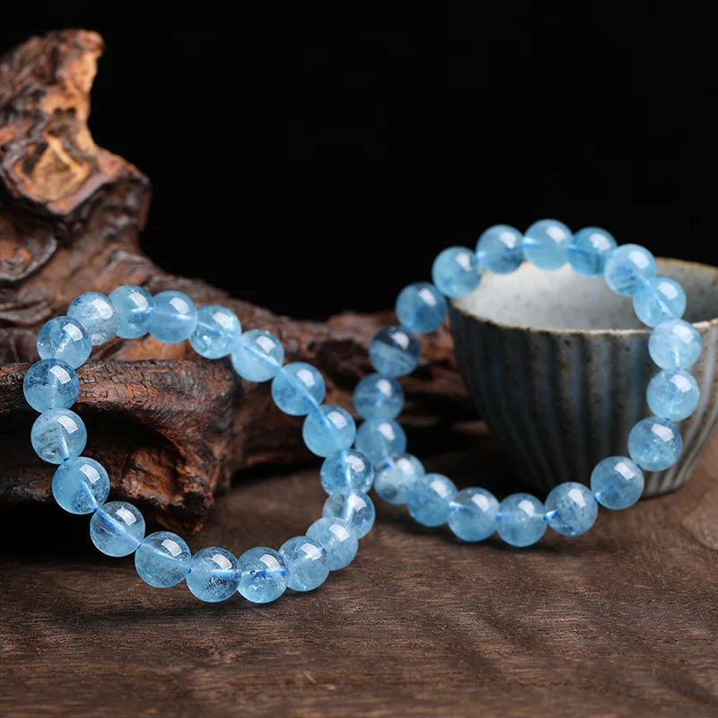 Natural Aquamarines Bracelets for Women Single Circle Crystal Bracelet Jewelry Romantic Casual Crystal Yoga Bracelet Drop Ship