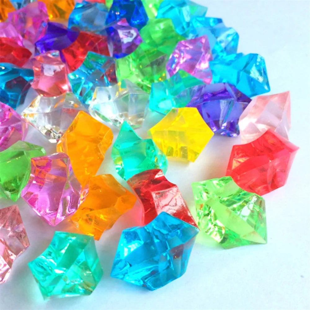 20pcs Acrylic Crystal Gem Stone Crushed Ice Rocks Aquarium Colorful Stone Fish Tank Vase Landscaping Decoration