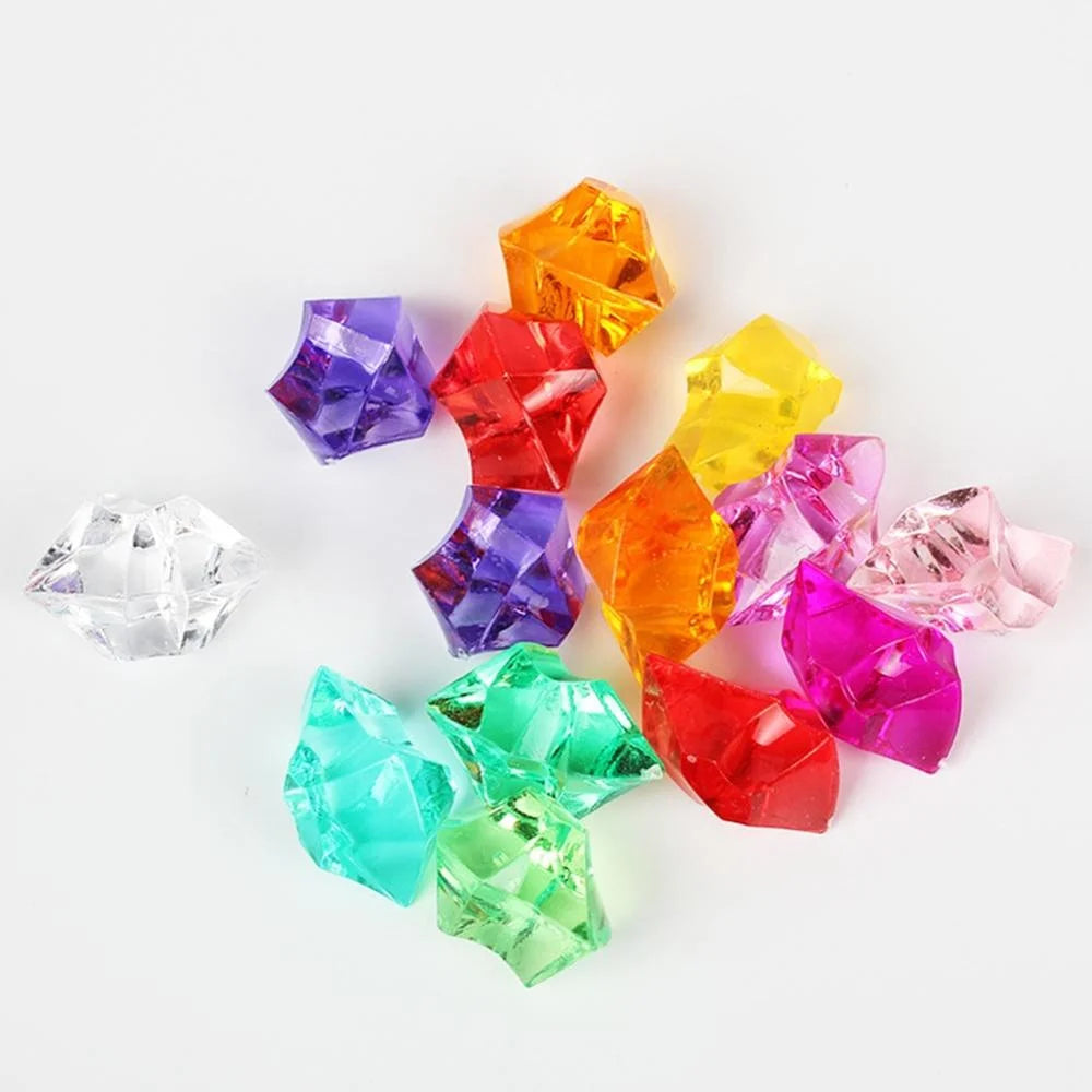 20pcs Acrylic Crystal Gem Stone Crushed Ice Rocks Aquarium Colorful Stone Fish Tank Vase Landscaping Decoration