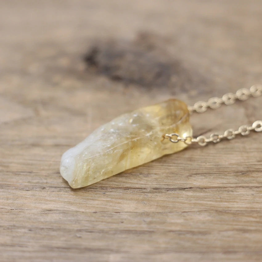 Raw Stone Silce Slab Pendants Chains,Healing Crystal Reiki Natural Smoky/Rose Quartzs Citrines Necklace Jewelry,QC3017