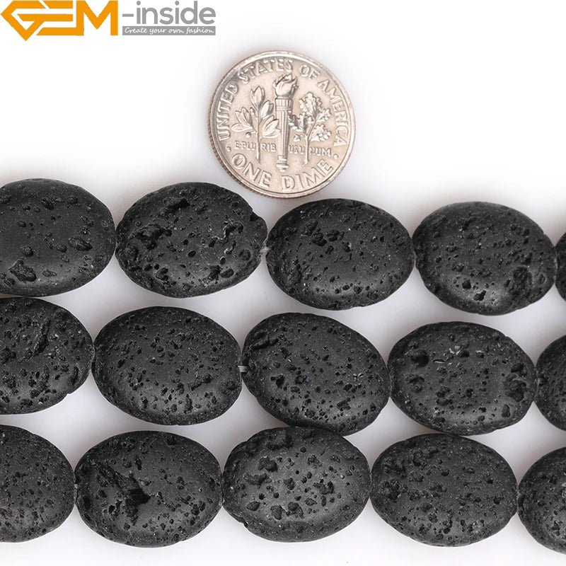 Natural Gem-Inside Square Black Lava Rock Strand 15"Beads For Jewelry Making Bracelet Necklace Diy Gifts Wholesale New