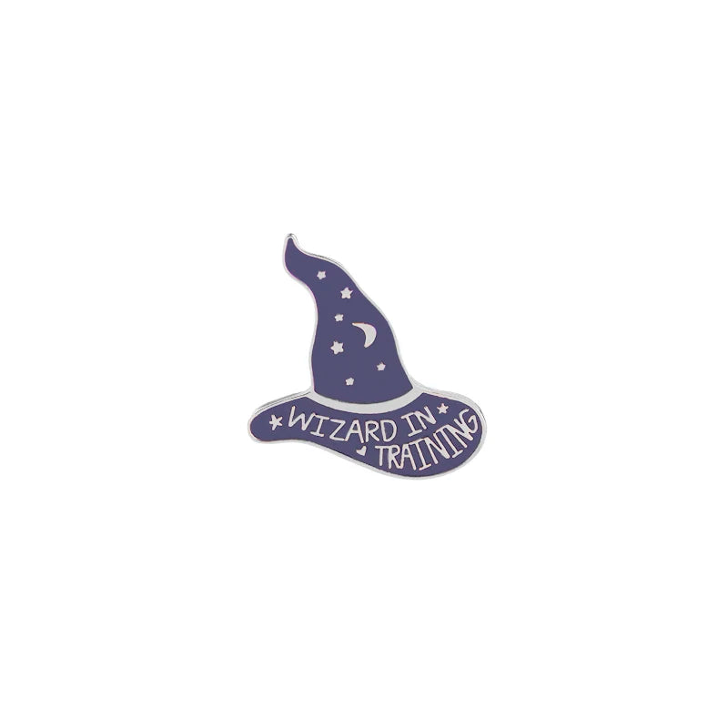 magical hat pins enamel metal brooches basic witch pin wizard in training broches women Flying cap brooch badge broche boy girl