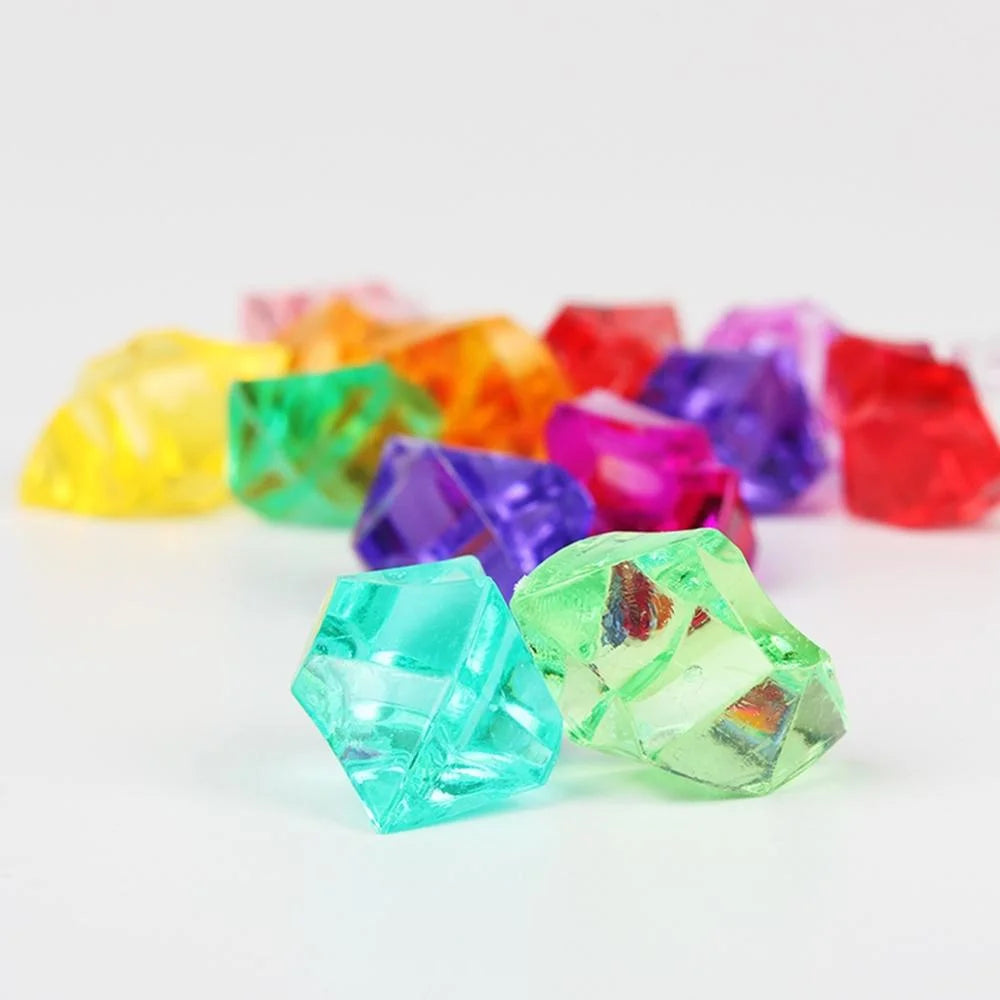 20pcs Acrylic Crystal Gem Stone Crushed Ice Rocks Aquarium Colorful Stone Fish Tank Vase Landscaping Decoration