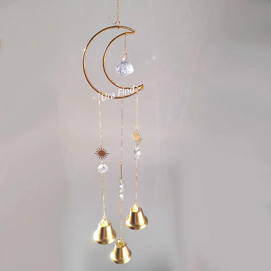 Multiple styles Witch Bells Crescent Moon Celestial Suncatcher Rainbow Maker Windows Hanging Door Hanging Banish Evil Home gift