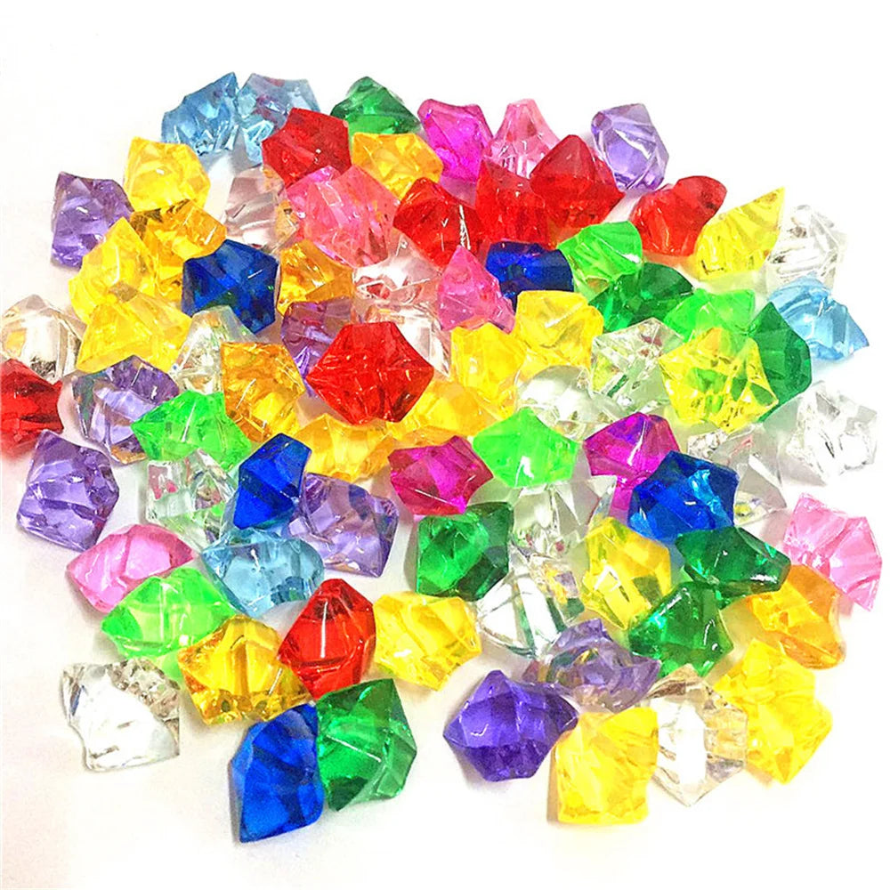 20pcs Acrylic Crystal Gem Stone Crushed Ice Rocks Aquarium Colorful Stone Fish Tank Vase Landscaping Decoration