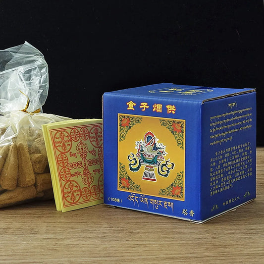 Religious Meditation Tibetan Incense Backflow Cone Home Zen Bland Aroma Positive Energy Blessing Made from Natural Spices