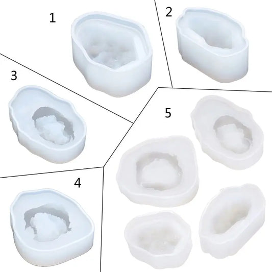 DIY Natural Stone Resin Mold Crystal Quartz Rock Cluster Druzy Gem Pendant Silicone Mold Resin Jewelry Making Tool