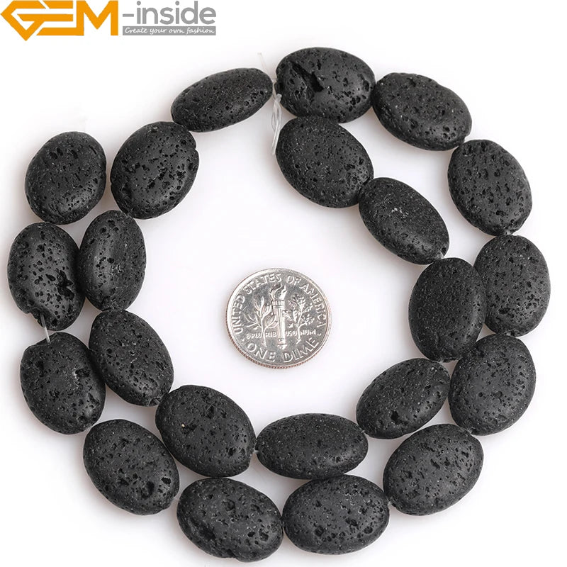 Natural Gem-Inside Square Black Lava Rock Strand 15"Beads For Jewelry Making Bracelet Necklace Diy Gifts Wholesale New