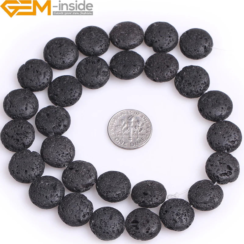 Natural Gem-Inside Square Black Lava Rock Strand 15"Beads For Jewelry Making Bracelet Necklace Diy Gifts Wholesale New