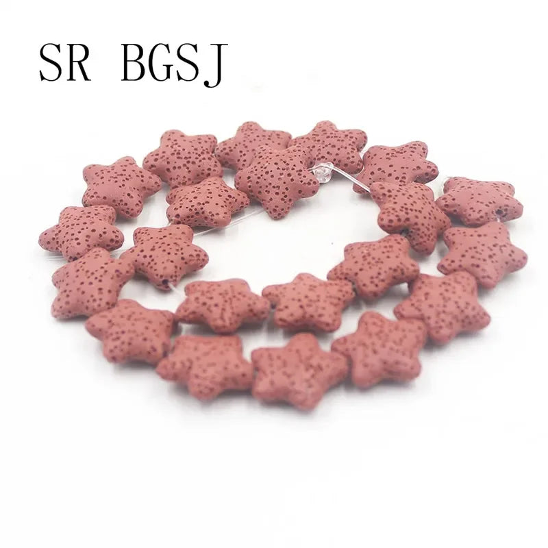 20mm  Select by Color Star Volcanic Rock Lava Loose Gems Spacer Beads Strand 15inch