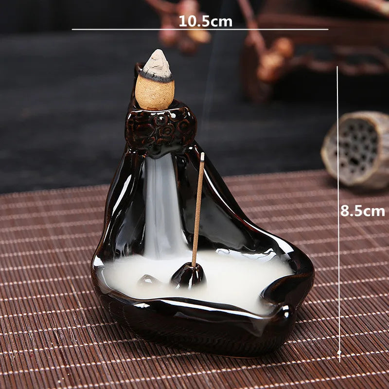Waterfall Incense Burner Ceramic Incense Holder Handmade Creative Ceramic Backflow Incense Burner Decor In Home Teahouse FU