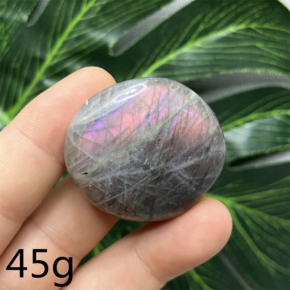 Natural Gemstone Purple Labradorite Palm  Double-sided Glitter Home Decor Holiday Gift Witchcraft Altar Crystal Stone Healing