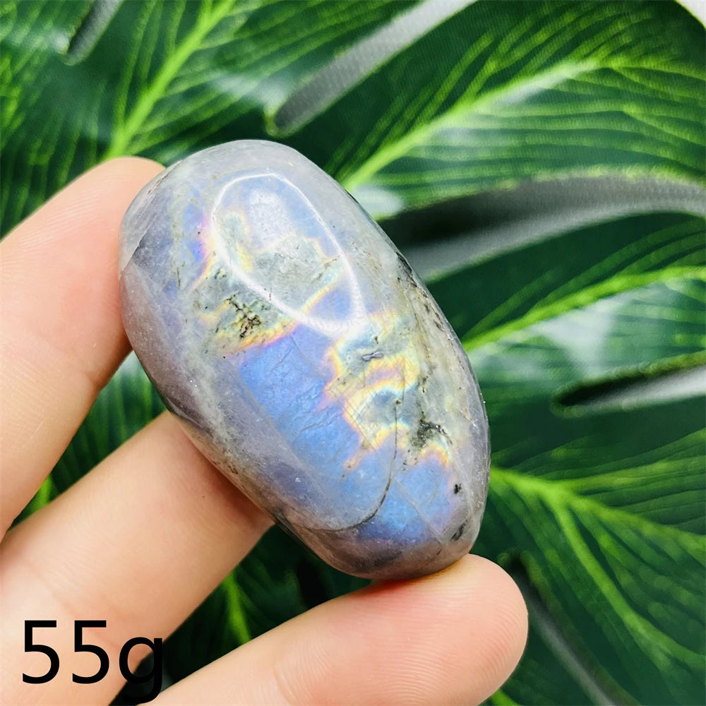 Natural Gemstone Purple Labradorite Palm  Double-sided Glitter Home Decor Holiday Gift Witchcraft Altar Crystal Stone Healing