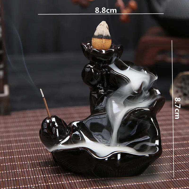 Waterfall Incense Burner Ceramic Incense Holder Handmade Creative Ceramic Backflow Incense Burner Decor In Home Teahouse FU