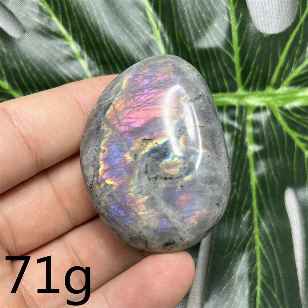 Natural Gemstone Purple Labradorite Palm  Double-sided Glitter Home Decor Holiday Gift Witchcraft Altar Crystal Stone Healing