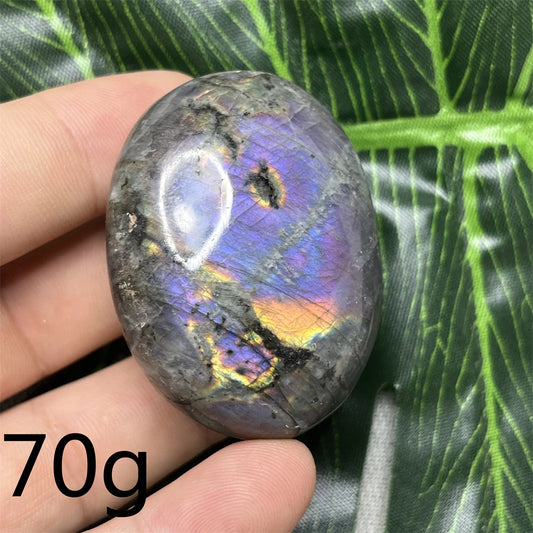 Natural Gemstone Purple Labradorite Palm  Double-sided Glitter Home Decor Holiday Gift Witchcraft Altar Crystal Stone Healing